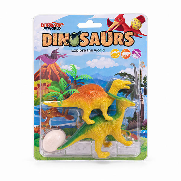 Kit c/ 4 unid - Dinossauros de Brinquedo c/ Acessórios
