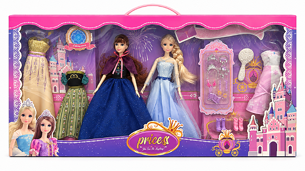 Conjunto de Bonecas Princesas com Roupas e Acessórios