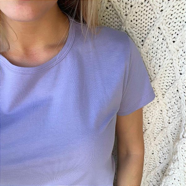 Camiseta Básica Feminina - Lilás