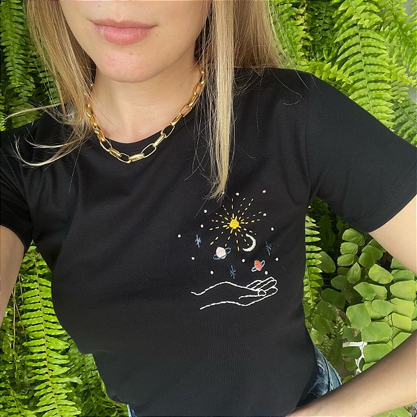 Camiseta Planetinhas  Preta