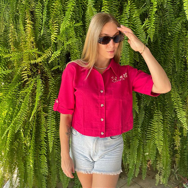 Camisa Linho Pink GG
