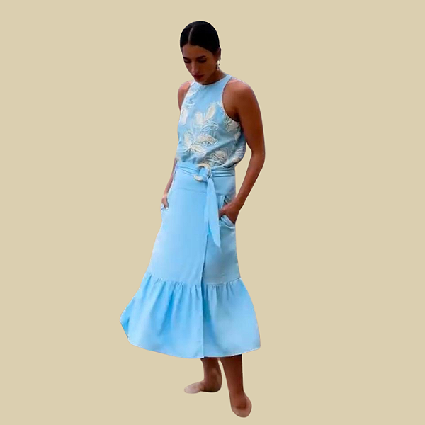 Saia envelope em Viscolinho