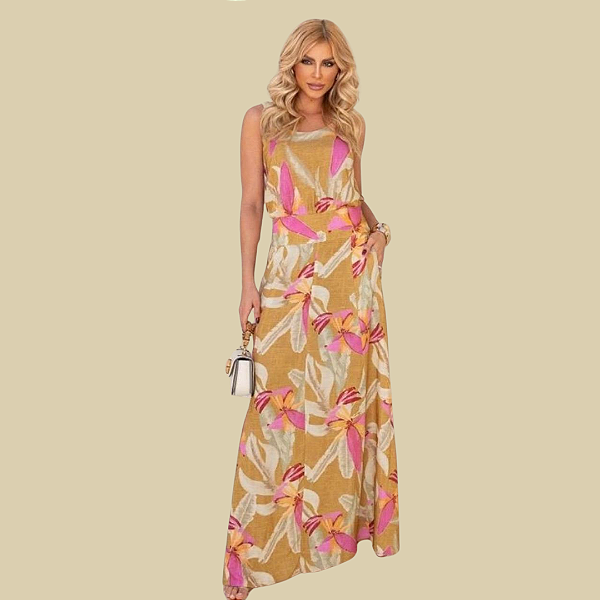 Vestido longo em viscose premium