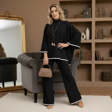 Conjunto em malha de tricô