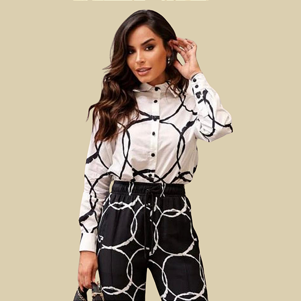 Camisa Social com Círculos