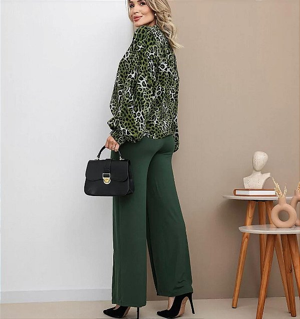 Blusa animal print verde