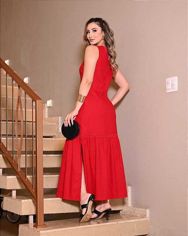 Vestido Lina - Elegância em Linho e Elastano