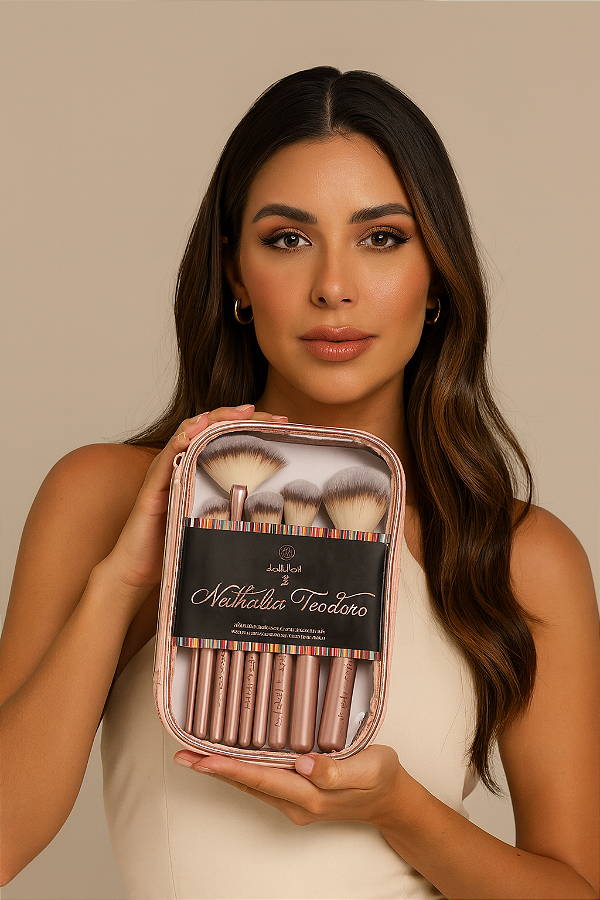 🖌️ Kit 10 Pincéis Profissionais Nathália Teodoro by Joli Joli – Deluxe Edition