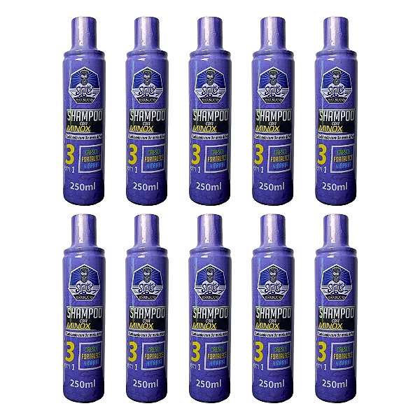 10x Shampoo Para Crescer Barba E Cabelo C/ Monoxidil Santo Barbudo 250ml
