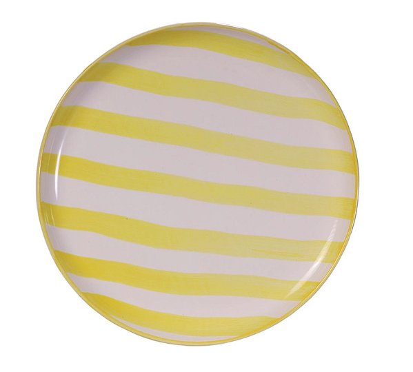 PRATO SOBREMESA LISTRAS AMARELO