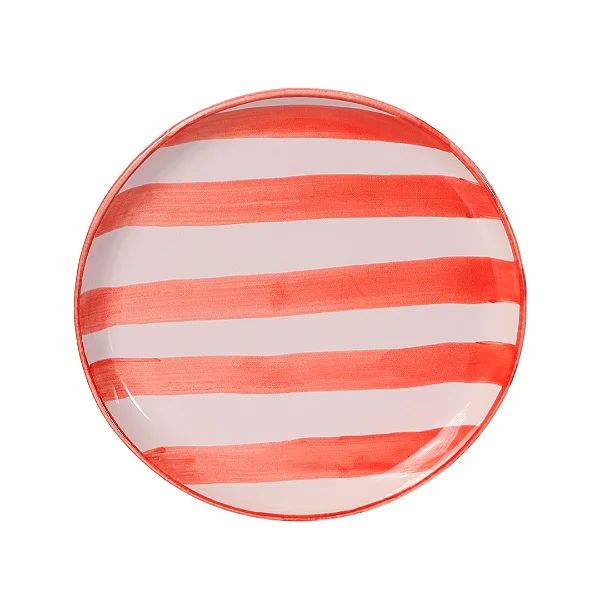PRATO SOBREMESA LISTRAS VERMELHO