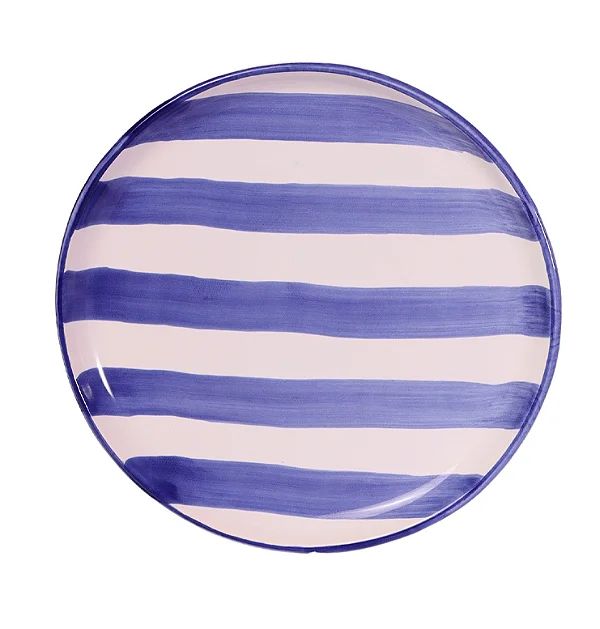 PRATO SOBREMESA LISTRAS AZUL