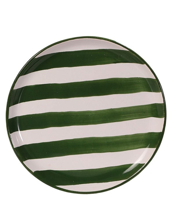 PRATO SOBREMESA LISTRAS VERDE
