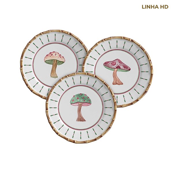Prato Sobremesa Mushrooms 6 unidades