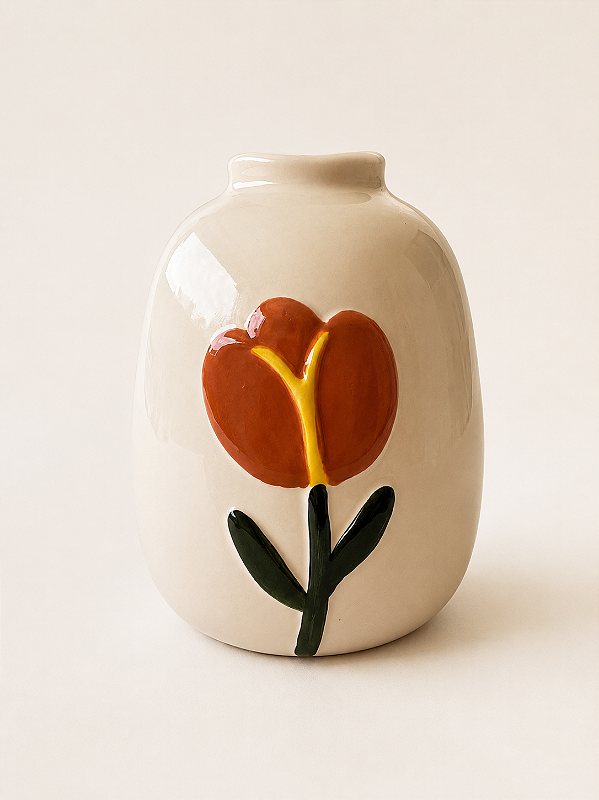 Vaso Tulipa cerâmica 18cm