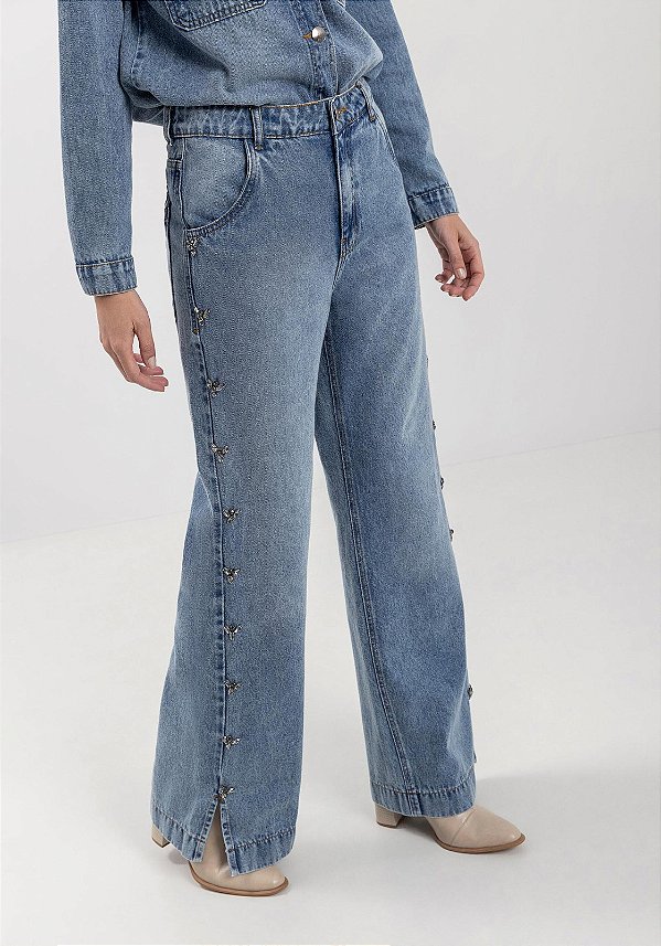 Calça jeans wide leg