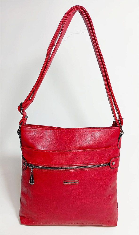 Bolsa Transversal MD - Estilo e Praticidade em Vermelho