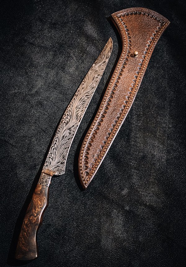 Faca Damasco Pluma Ondulada 11"