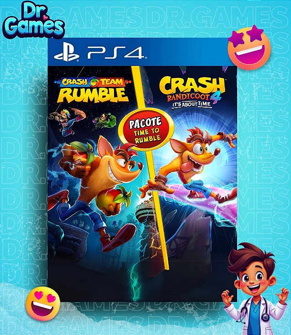 CRASH TEAM RUMBLE™ + CRASH BANDICOOT™ 4: IT'S ABOUT TIME (EDIÇÃO PADRÃO) - PS4 MÍDIA DIGITAL