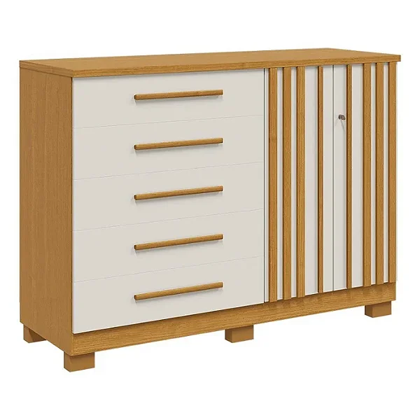 COMODA COM SAPATEIRA BELLA - CINAMOMO/OFF WHITE