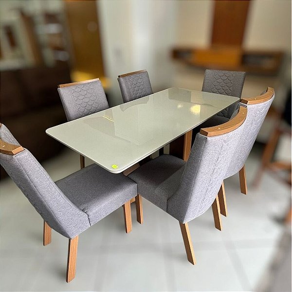 CONJ.MESA DORA 1600 C/06 CADEIRAS DORA-(25MM) - PRTL22 CIN/OFF