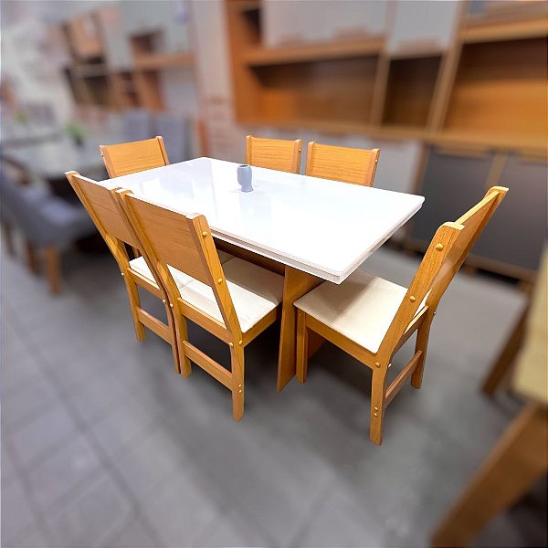Conjunto de Mesa Retangular Destak com 6 Cadeiras