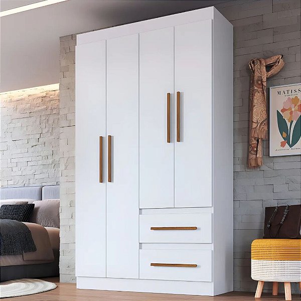 GUARDA ROUPA SOLTEIRO 100% MDF PALERMO BRANCO