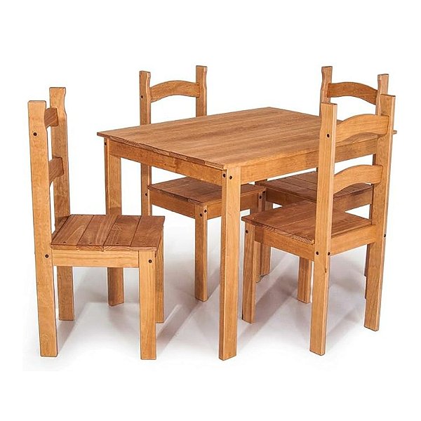 CONJUNTO MESA COM 4 CADEIRAS ACAB. MEL