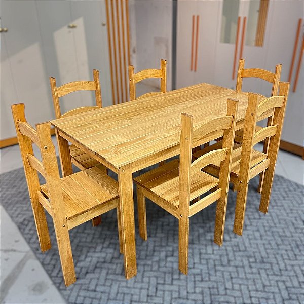 CONJUNTO MESA COM 6 CADEIRAS ACAB.MEL