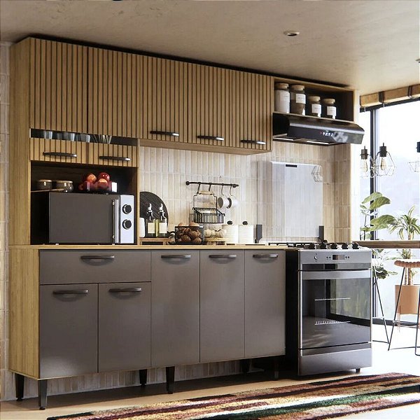 COZINHA DORA CONJ.C/BALCAO DM RP/CINZA