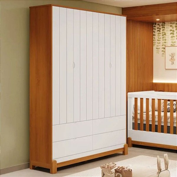 ROUPEIRO LOTUS 4 PORTAS - BRANCO FOSCO / SAVANA