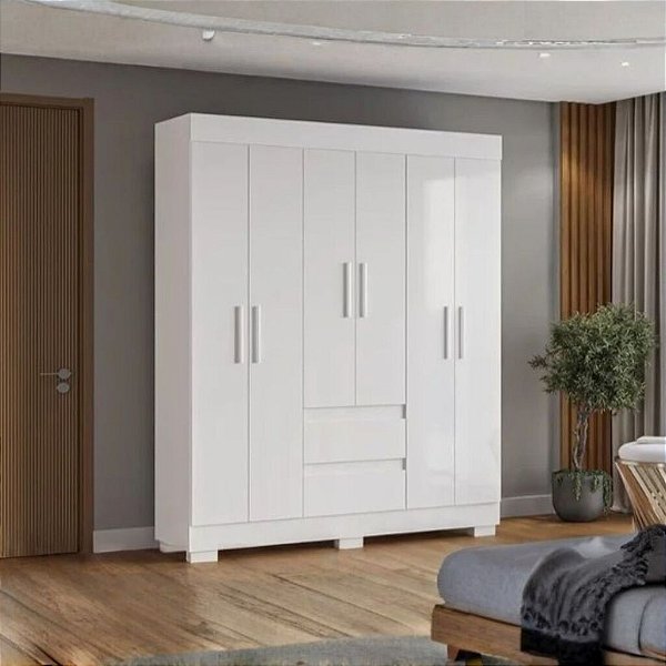 ROUPEIRO DE CASAL 6 PORTAS MDP - MAYA BRANCO