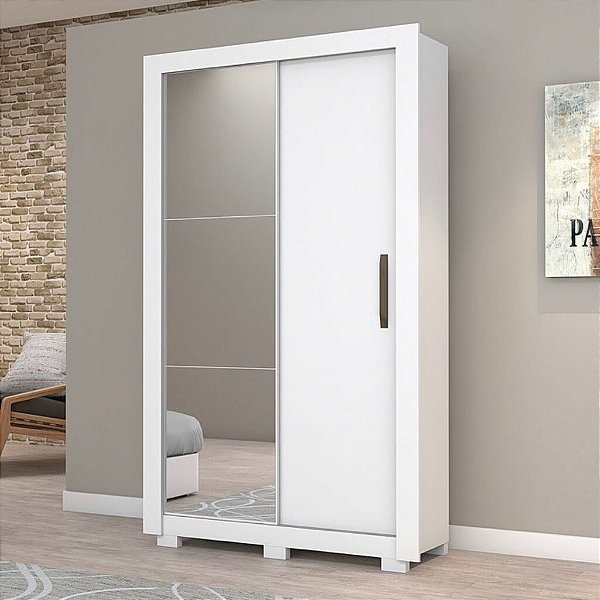 ROUPEIRO APOLLO 2 PTS - PE/ESPELHO BRANCO