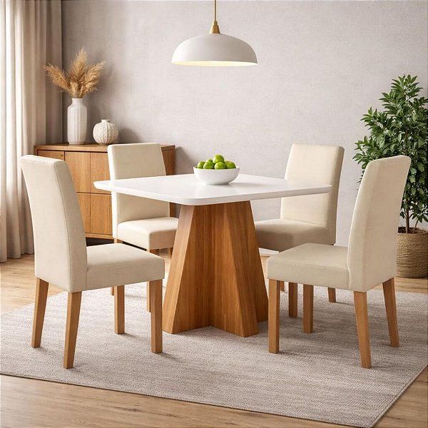 SALA DE JANTAR LARISSA - CINAMOMO / OFFWHITE / GENGIBRE