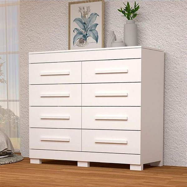 COMODA NALU 08 GAVETAS - BRANCO