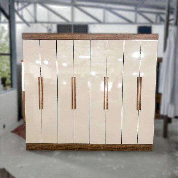 GUARDA ROUPA CALIFORNIA MDF 8 PTS CASTANHO NUDE C/PE