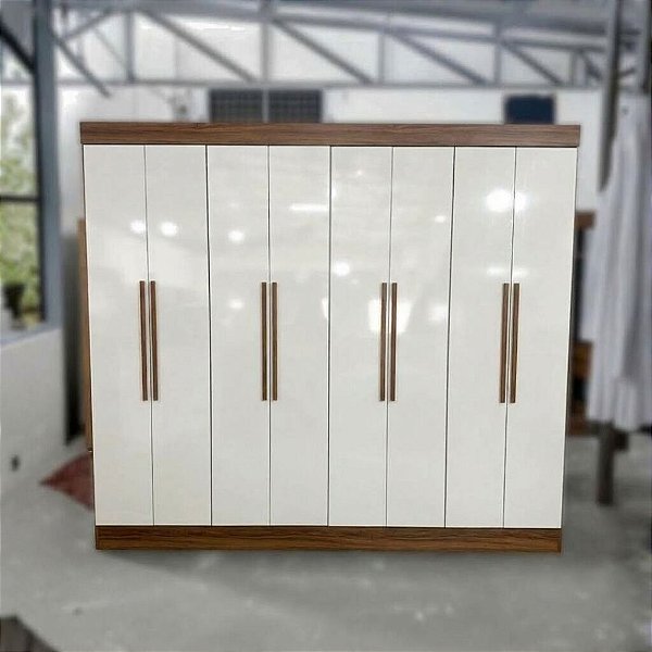 GUARDA ROUPA CALIFORNIA MDF 8 PTS OFF/NOGUEIRA C/ PE