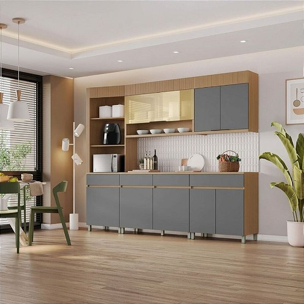 COZINHA MODULADA NESHER REALEZA CARVALHO/TITÂNIO