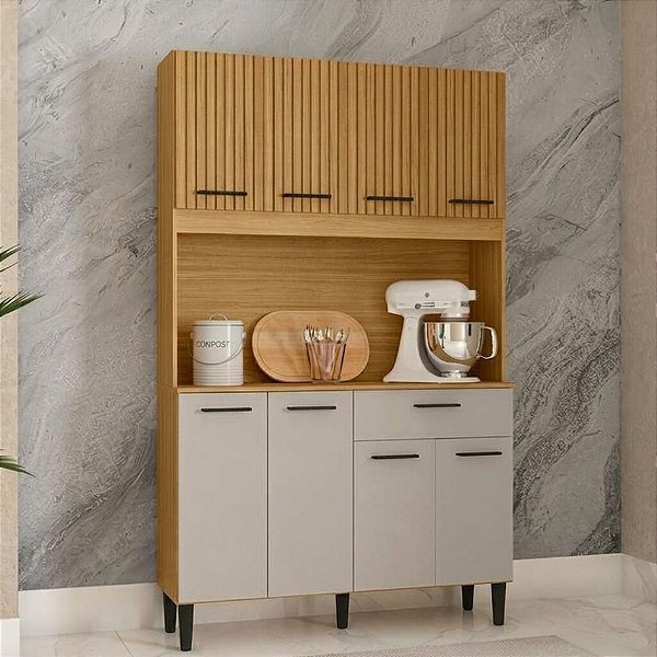 KIT CASSIA 8 PORTAS CINAMOMO/OFF WHITE