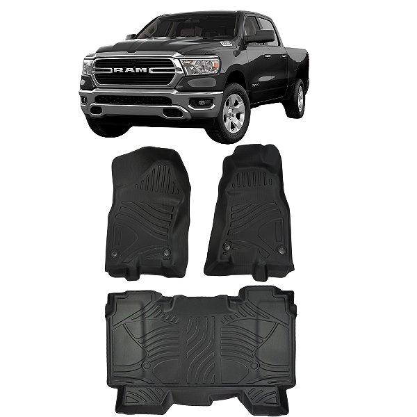 Jogo Tapete Bandeja Dodge Ram 1500 2019 À 2022 Automotivo