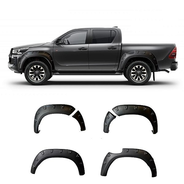 Alargador Para-lamas Toyota Hilux 2016 À 2023 Preto