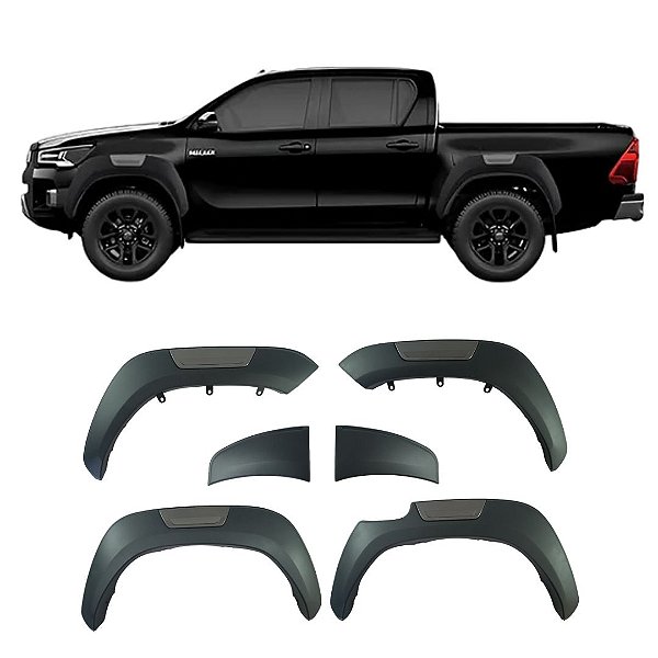 Alargador Para-lamas Toyota Hilux 2016 À 2024 Preto