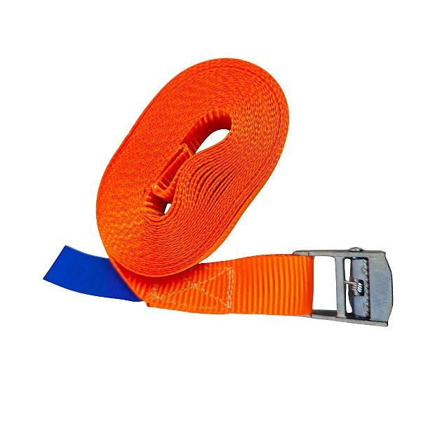 Cinta de Amarração com Fivela Metálica 25mm x 5m - Laranja
