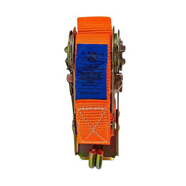 Cinta com Catraca e Gancho Tipo J 3m x 25mm – 200kg