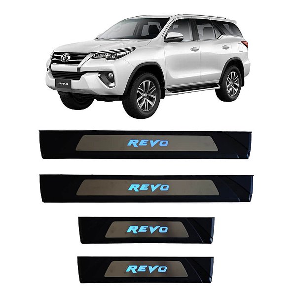 Soleira Iluminada LED Azul Toyota Hilux Revo 2016 a 2025