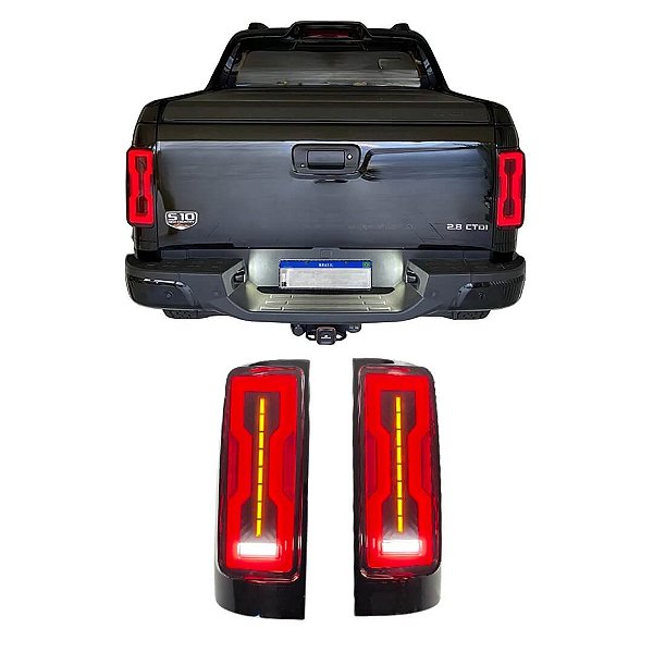 Lanterna Traseira Full LED Fumê Chevrolet S10 2016 a 2022