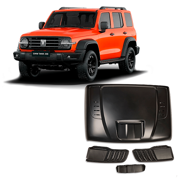 Capô Esportivo TRX War God com Entradas de Ar e LED GWM Tank 300 2025+