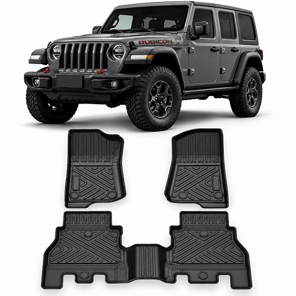 Tapete Bandeja 3D Jeep Wrangler 2018 a 2025 5 Lugares