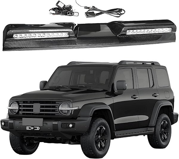 Spoiler de Teto com 2 Barras de LED para GWM Tank 300 2025+