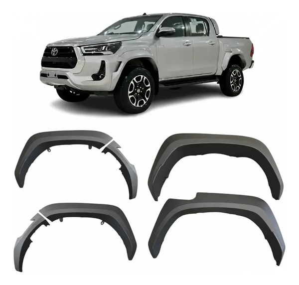 Alargador de Paralama Toyota Hilux SRX 2021 a 2026 – Modelo GR Plus Preto